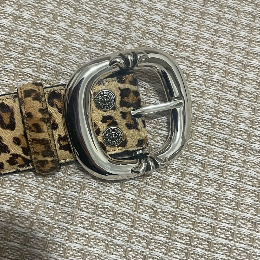 Chrome Hearts Leopard Print Belt with Silver Buckle - Picture 3 of 10